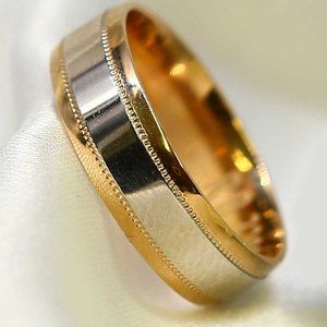10 K Gold wedding Band 6mm , white gold, yellow gold, rose gold, engagement